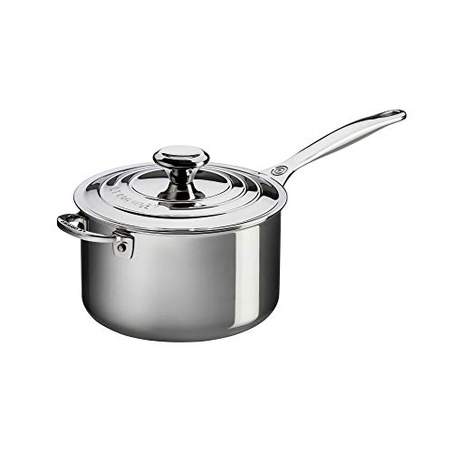 Image of Le Creuset Tri-Ply Stainless Steel 3 Quart Saucepan, Medium