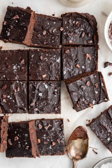 Chickpea brownie squares.